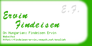 ervin findeisen business card